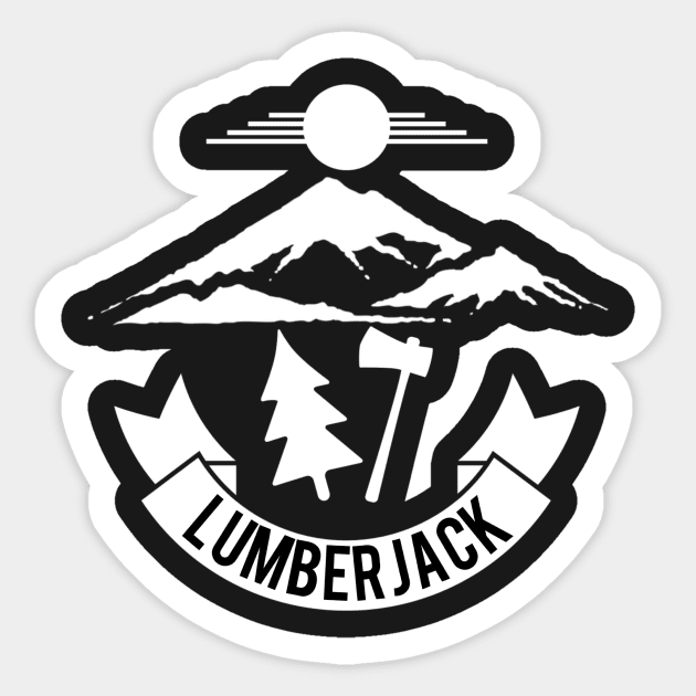 Lumberjack Tree Axe Sticker by atheartdesigns